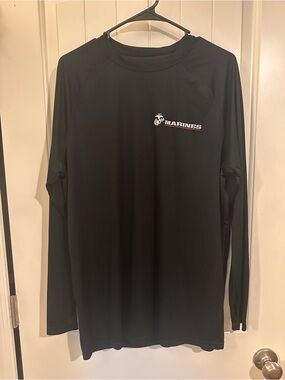 Marines Black Long-Sleeve Performance Tee